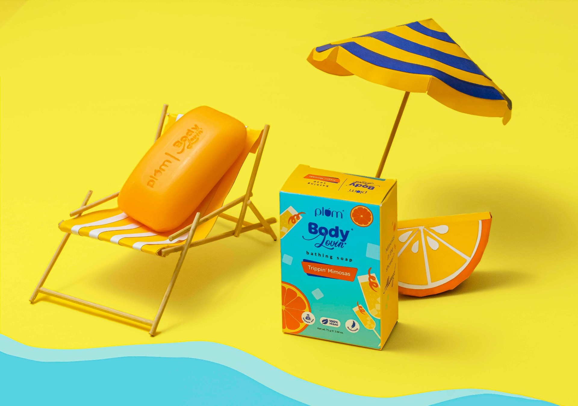 Professional product photography studio with beauty products and camera equipment